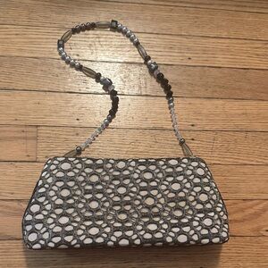 Vintage Occhio Black and Cream Lace Clutch